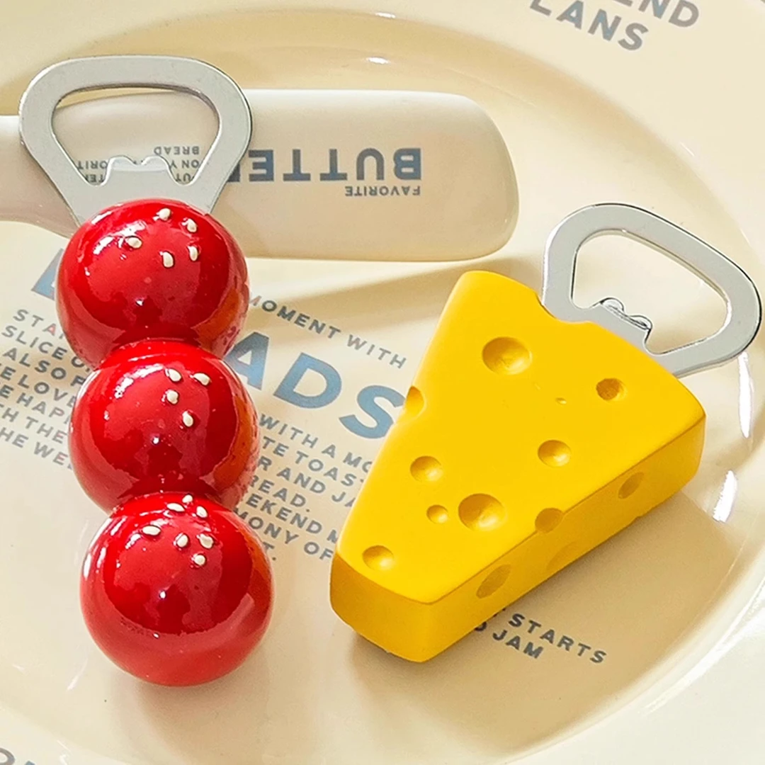 //映调ins家用可爱磁吸开瓶器糖葫芦奶酪冰箱贴装饰开瓶盖神器