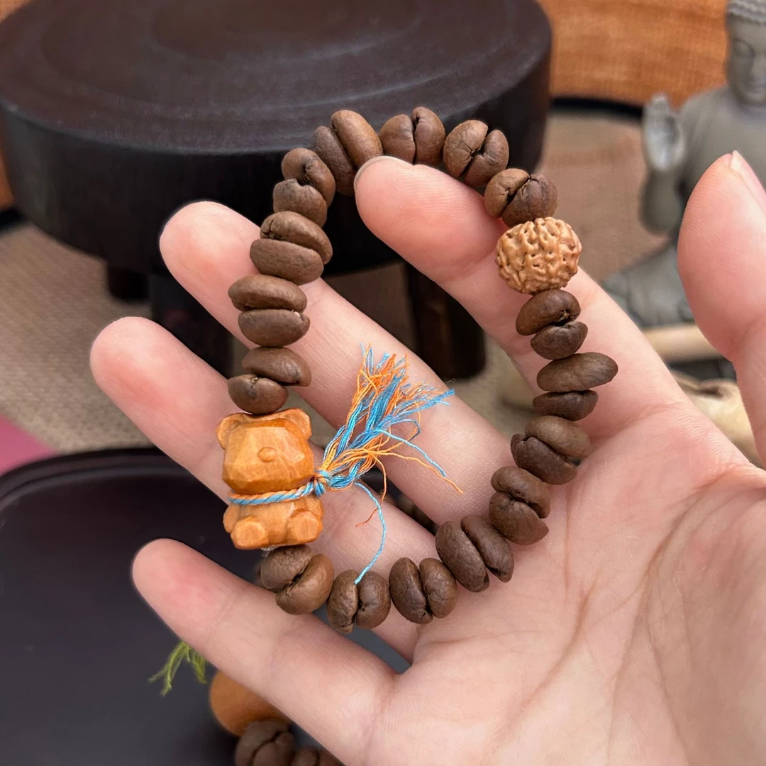 下午茶 小熊咖啡豆手链