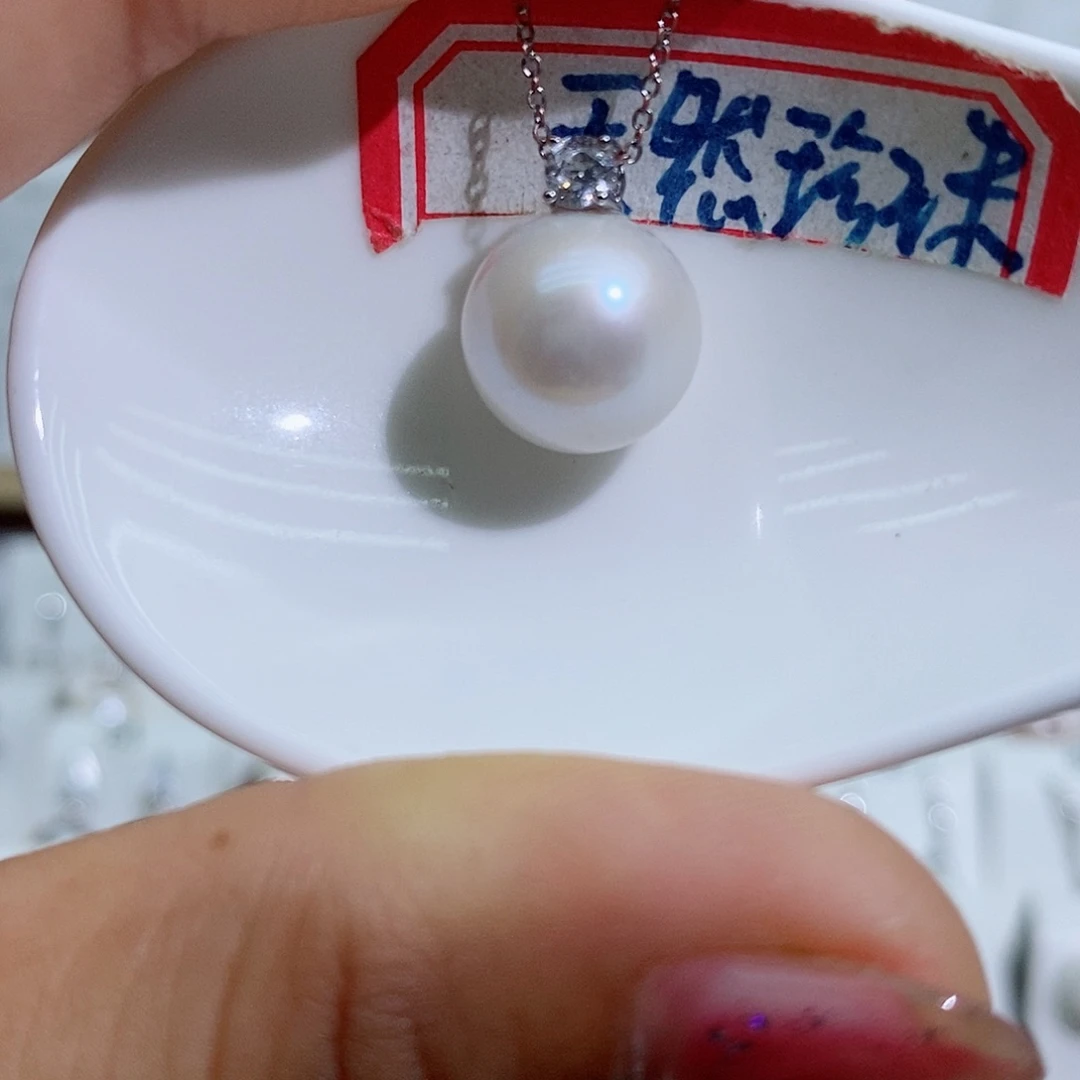淡水珍珠银S925镶嵌吊坠(赠链)