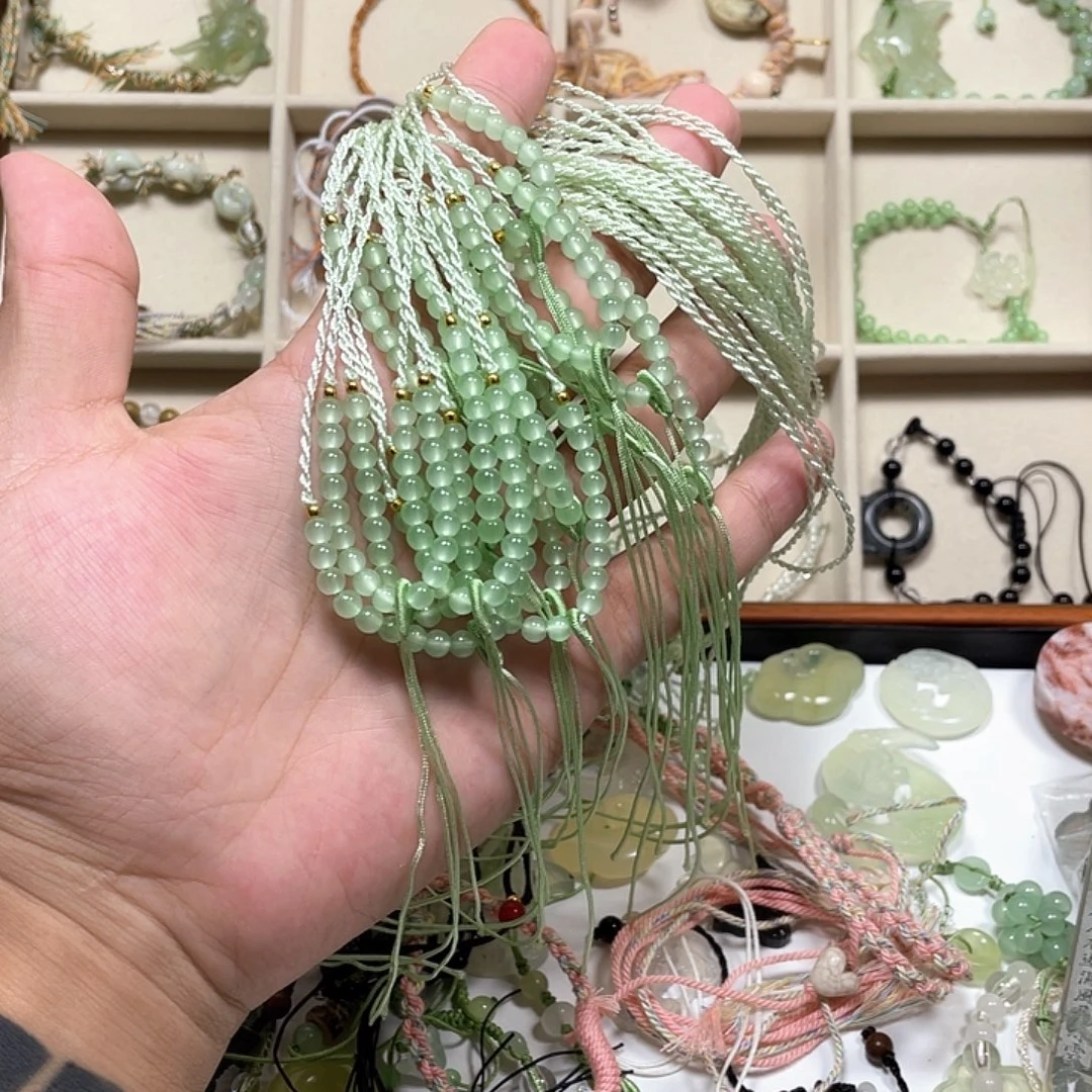 合金蛇纹石玉手链