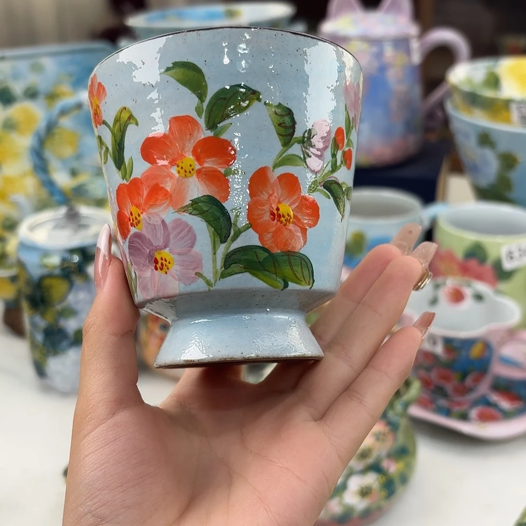 景德镇手绘高温釉下彩陶瓷茶具