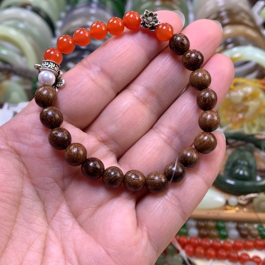 南红玛瑙未镶嵌手链卡0.7