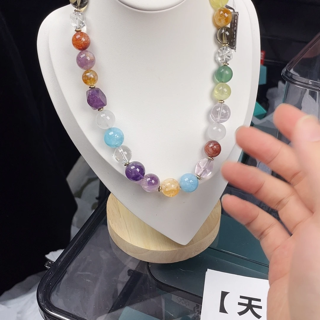 水晶手串银S925镀金镶嵌