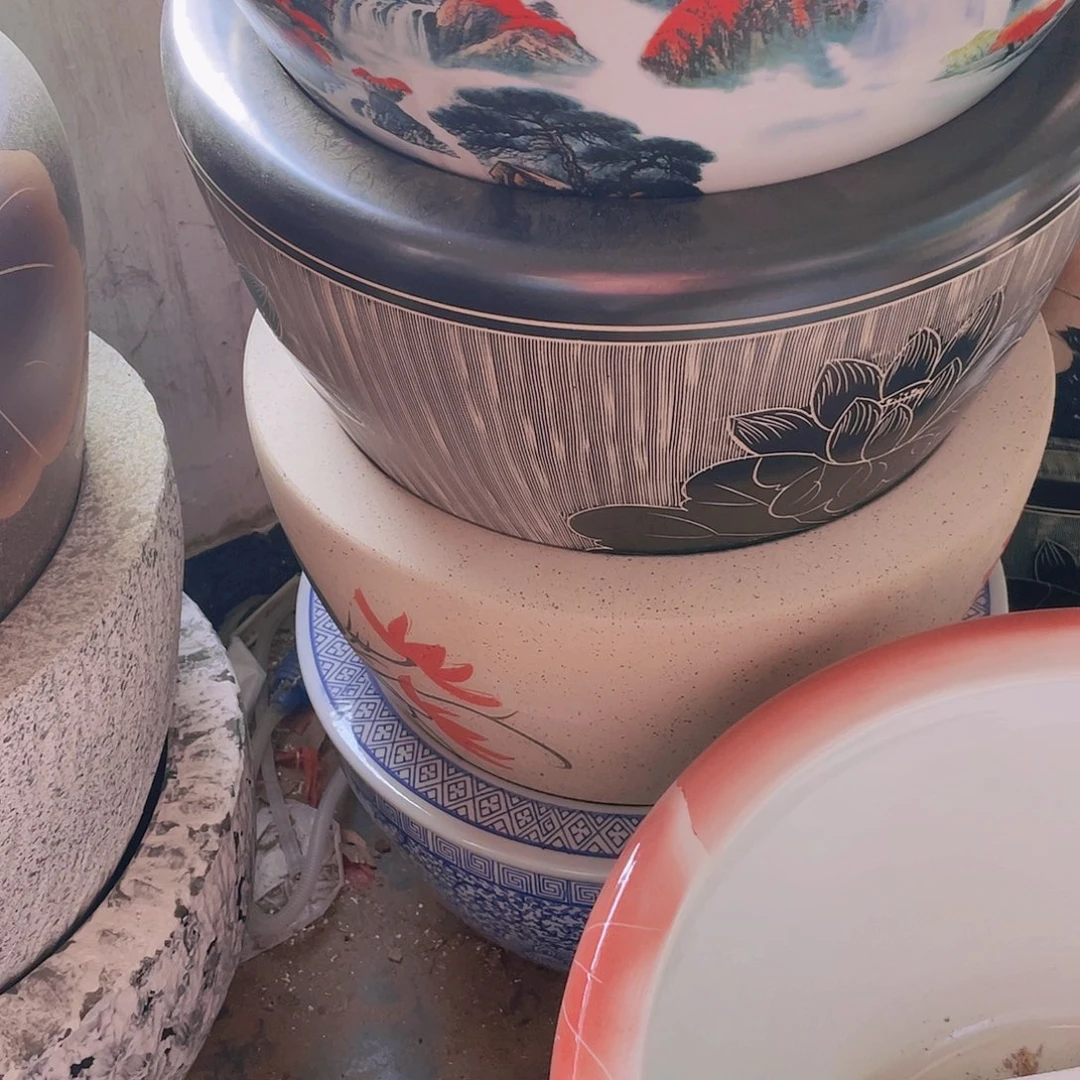 缸雕刻黑荷卷口60✖️42