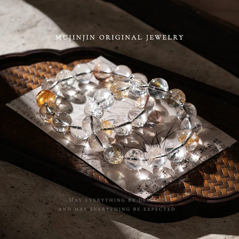 天然水晶手串女款单圈小众生日礼物串珠手链多样性发一