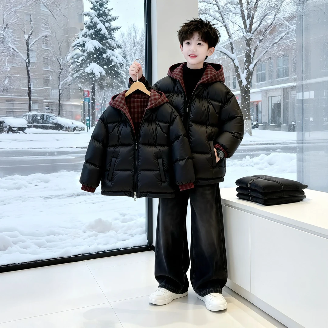 冬季儿童棉衣男女童洋气加厚保暖棉袄2025年新款两面穿棉衣
