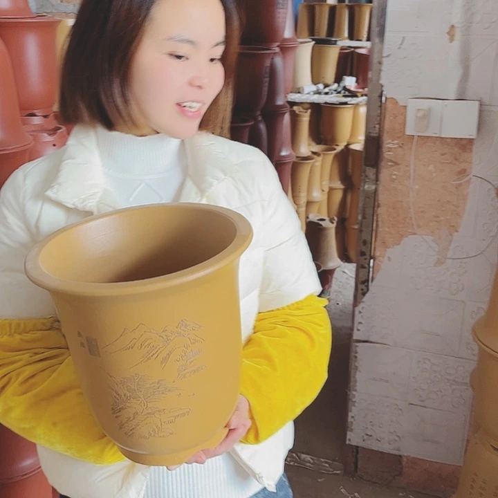 紫砂宜兴紫砂花盆