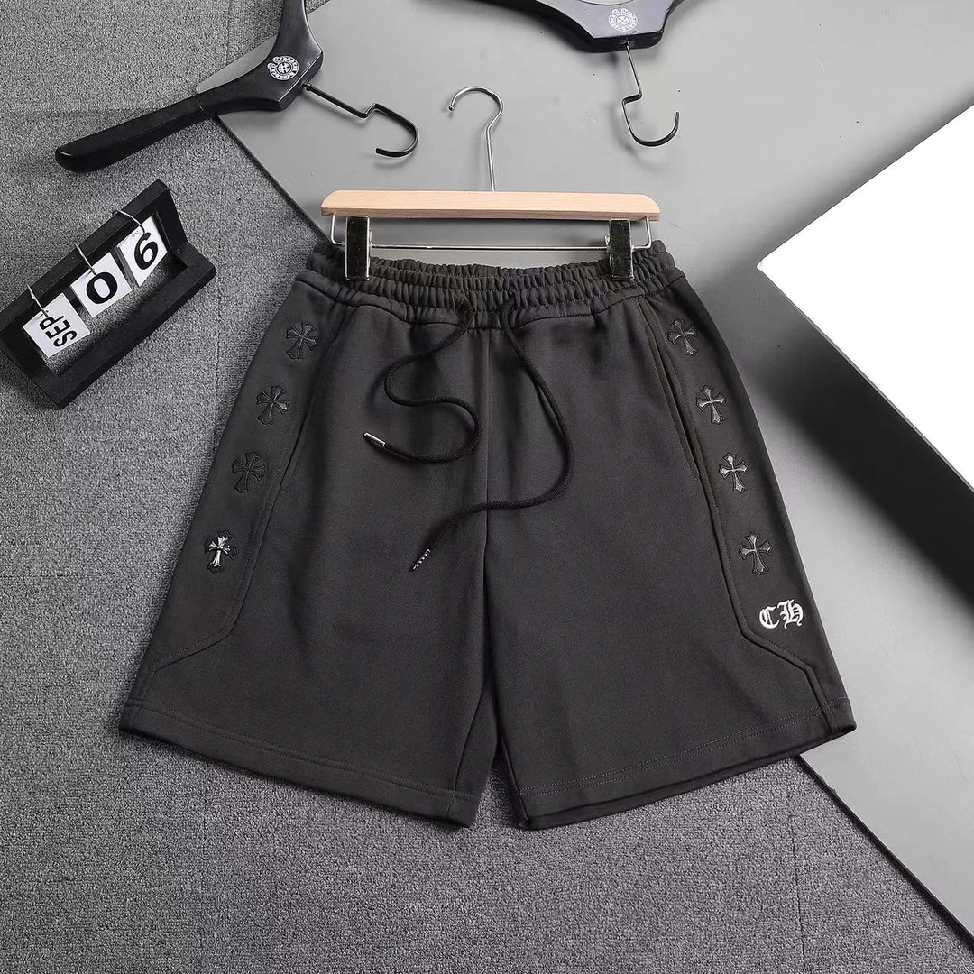 001夏季新款重工刺绣PU皮百搭休闲短裤松紧腰弹力运动修身短裤