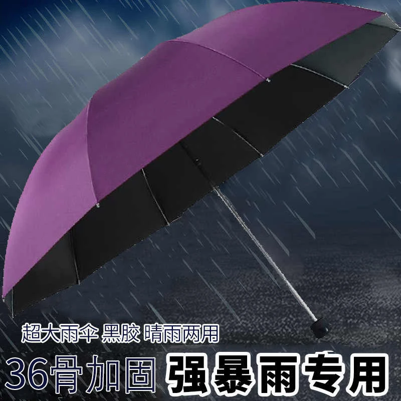 【双层黑胶防晒】加大加固加厚抗暴风雨防紫外线晴雨超大号太阳雨伞