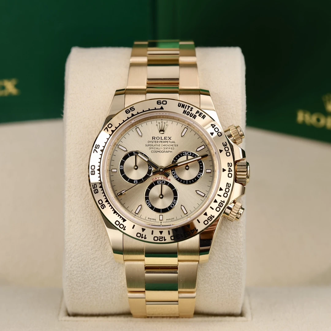 99新 Rolex/劳力士 126508 新款黄金迪通拿 香槟迪 2025年7月保卡