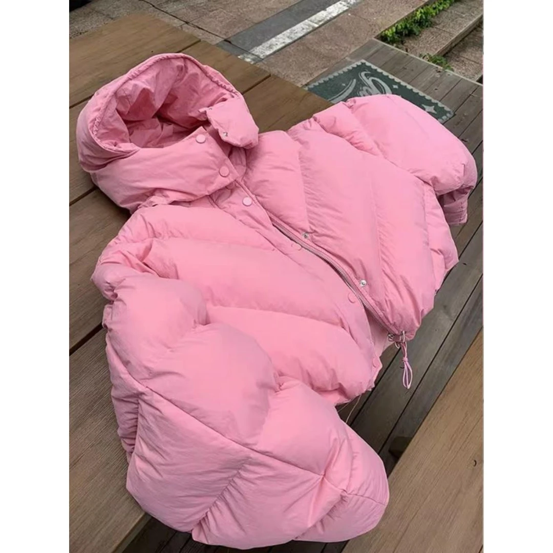 2025新款今年流行爆款加厚粉色棉衣棉服女冬短款洋气独特别致上衣