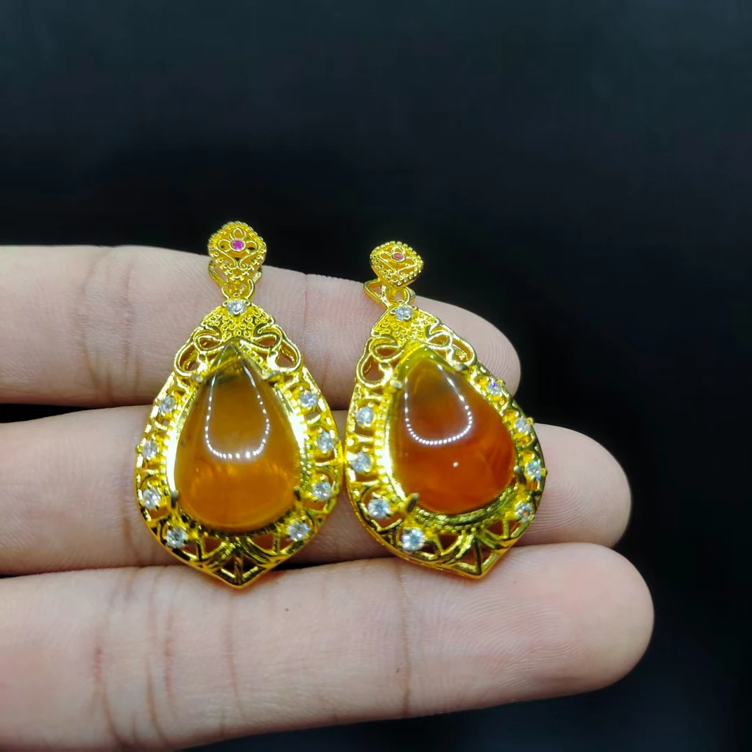 【康康严选】紫罗兰琥珀水滴吊坠赠链HA28【多样性发其一】约12-17mm+