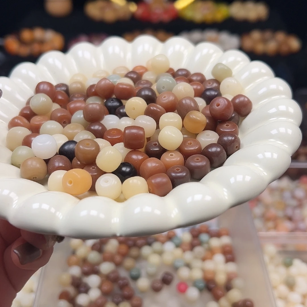 手串菩提根/象牙果微瑕药片直切混300颗