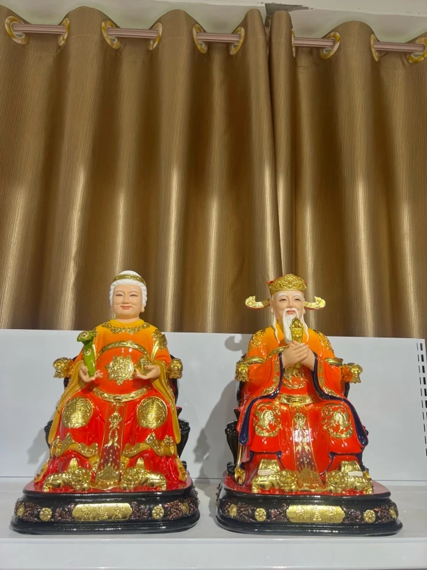 16寸树脂古彩城隍像摆件