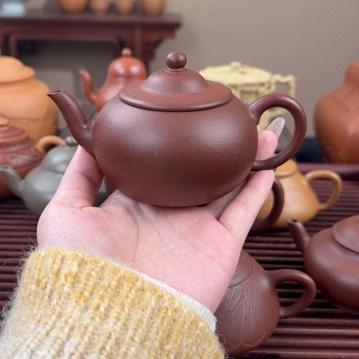 茶壶紫砂四底笠帽180cc