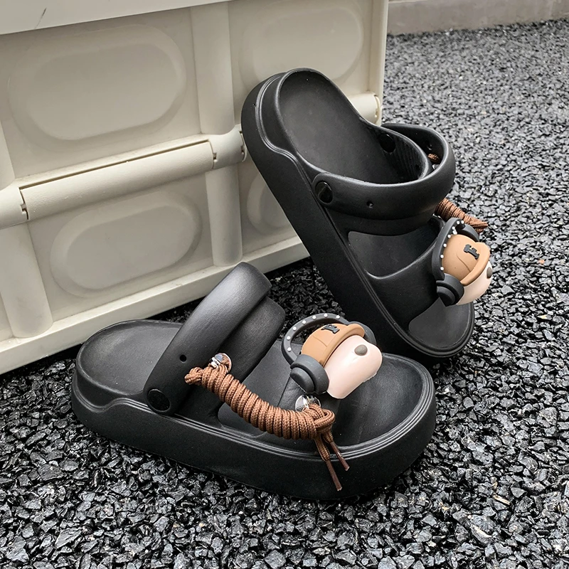 情侣款潮流软底拖鞋休闲百搭轻便潮流男士户外凉鞋透气时尚沙滩鞋