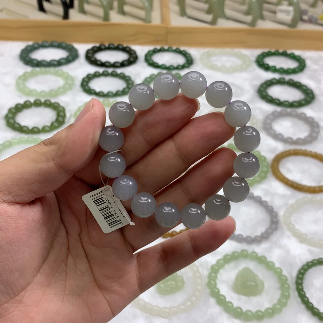 未镶嵌手串和田玉（冰烟紫11.8）