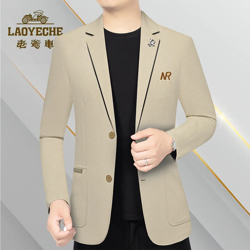 老爷车正品春秋季新款男士西服外套商务休闲时尚纯色单西上衣男装