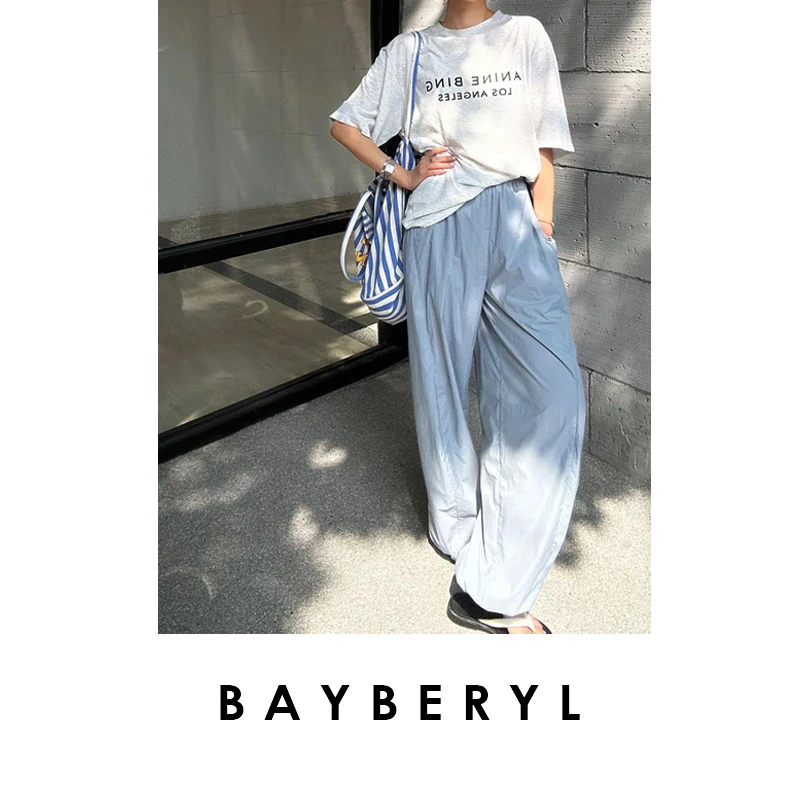 BAYBERYL老贝防晒裤*宽松轻薄透气运动百搭休闲裤XXK5D2409-4/26