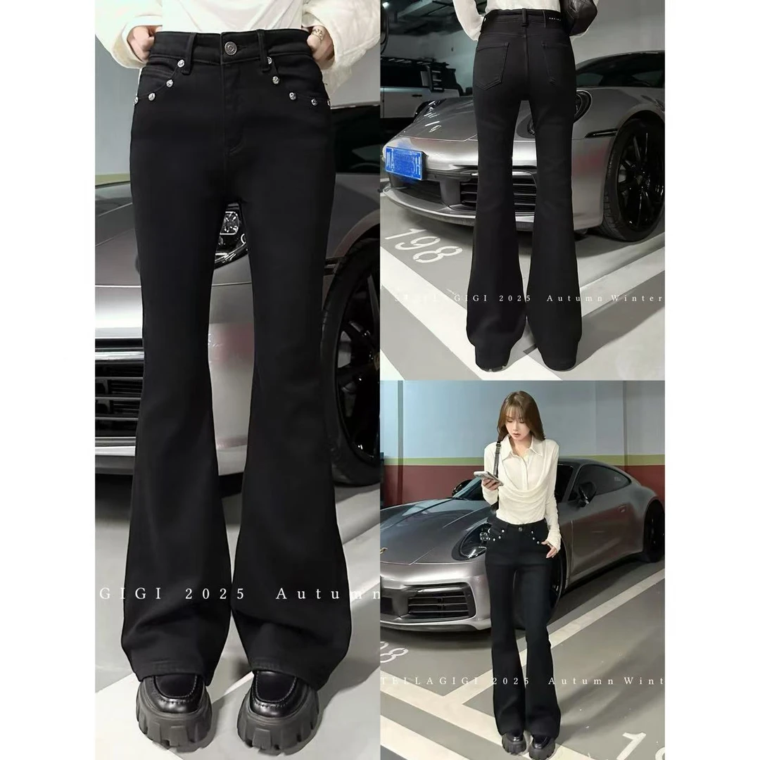 SG / 杨依姗 AW超绝比例 铆钉口袋微喇牛仔裤K-20252201