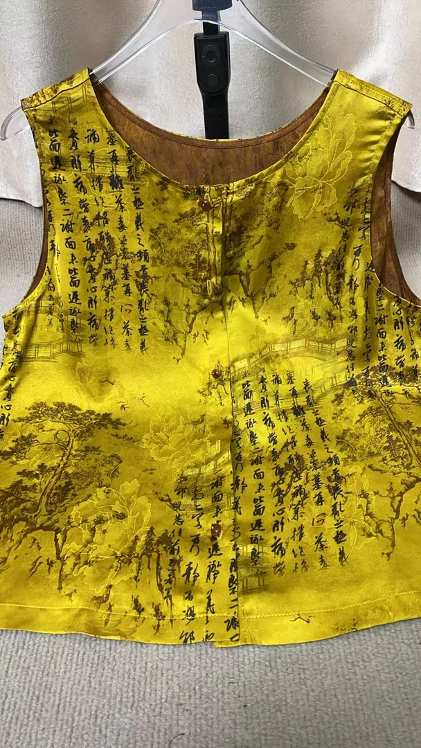 2025 新款新中式国潮高级感气质休闲女上衣百搭双面双穿马甲1043