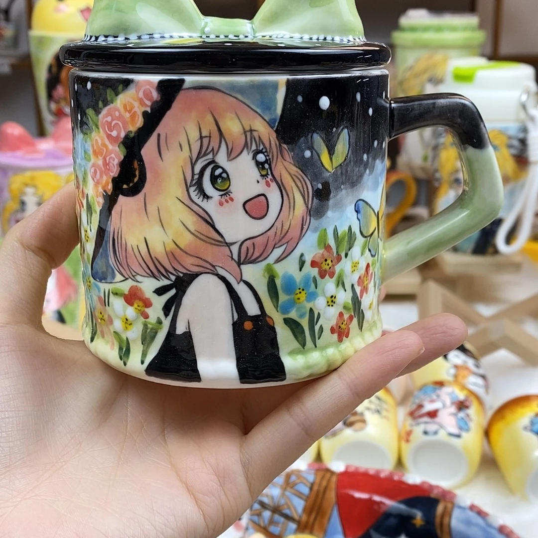 瓷片董董文创手绘陶瓷