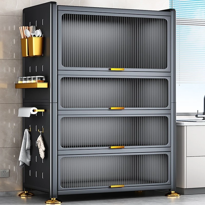 【清仓甩卖】厨房置物架落地多层微波炉收纳柜家用多功能轻奢餐边柜