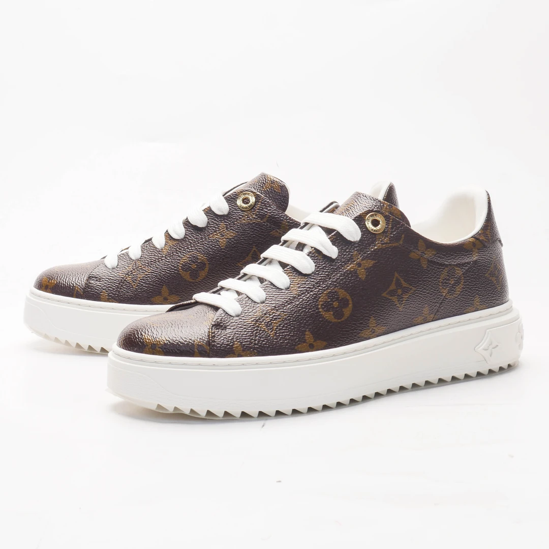 99新 LouisVuitton/路易威登 /37.5/老花满印松糕鞋