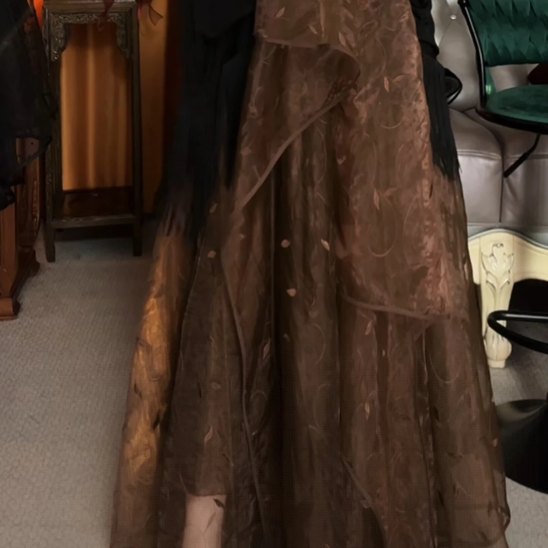 咖啡刺绣半裙➕披肩