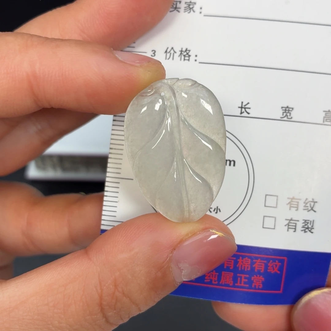 翡翠未镶嵌颈饰叶子