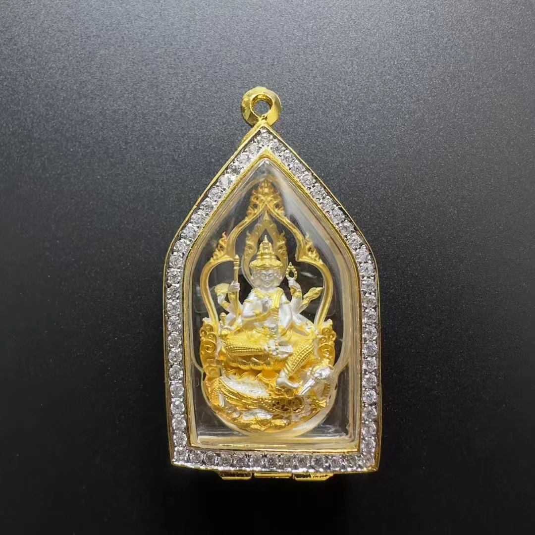 铜合金亚克力吊坠 泰国特色吊坠龙婆婵南2561四面佛可开卡保真