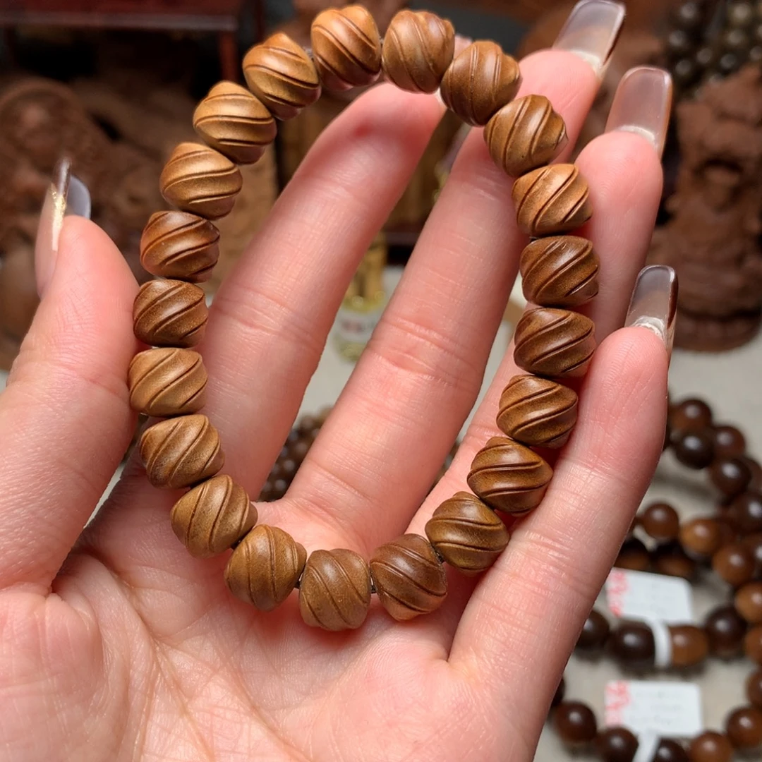 檀香木手串/手链老山檀香9×10扭扭珠