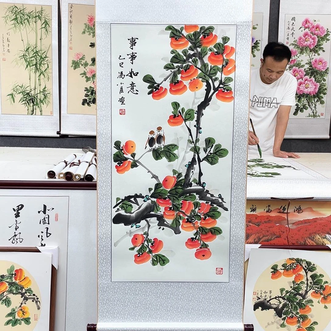 国画手绘手写作品