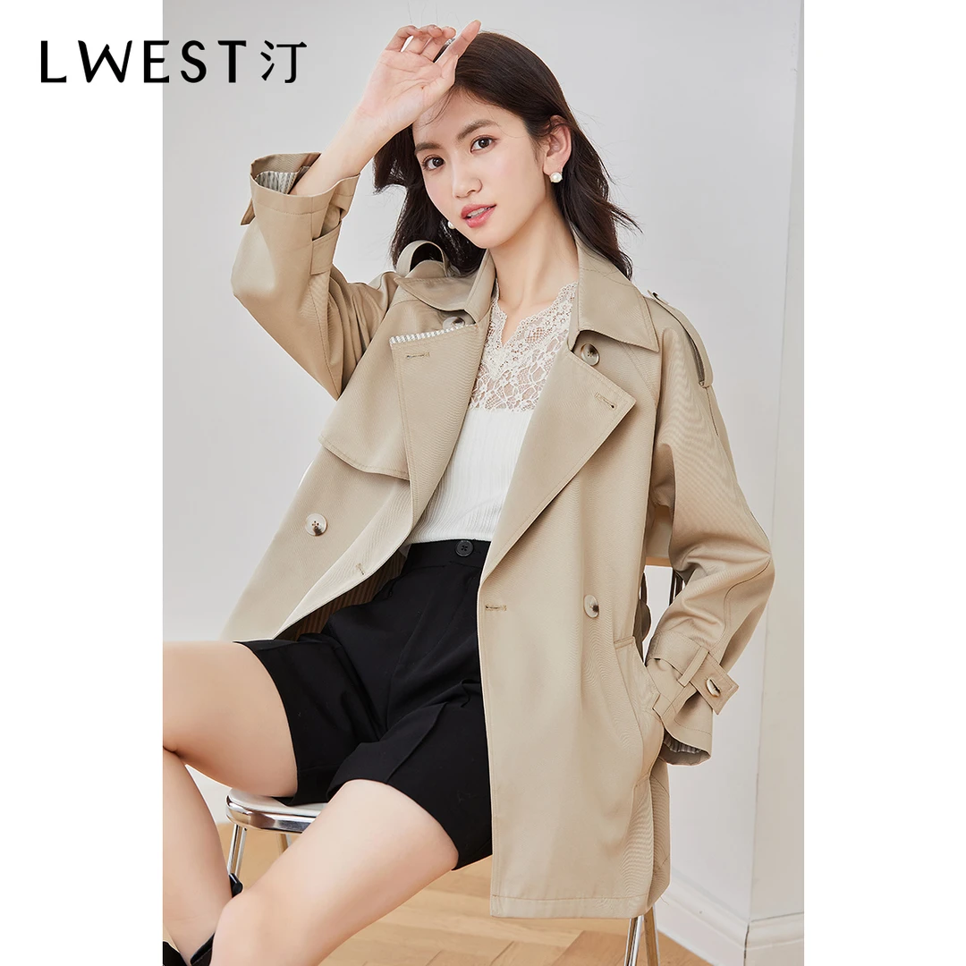 【品牌女装】朗文斯汀时尚气质中长款风衣外套LDYF31421071