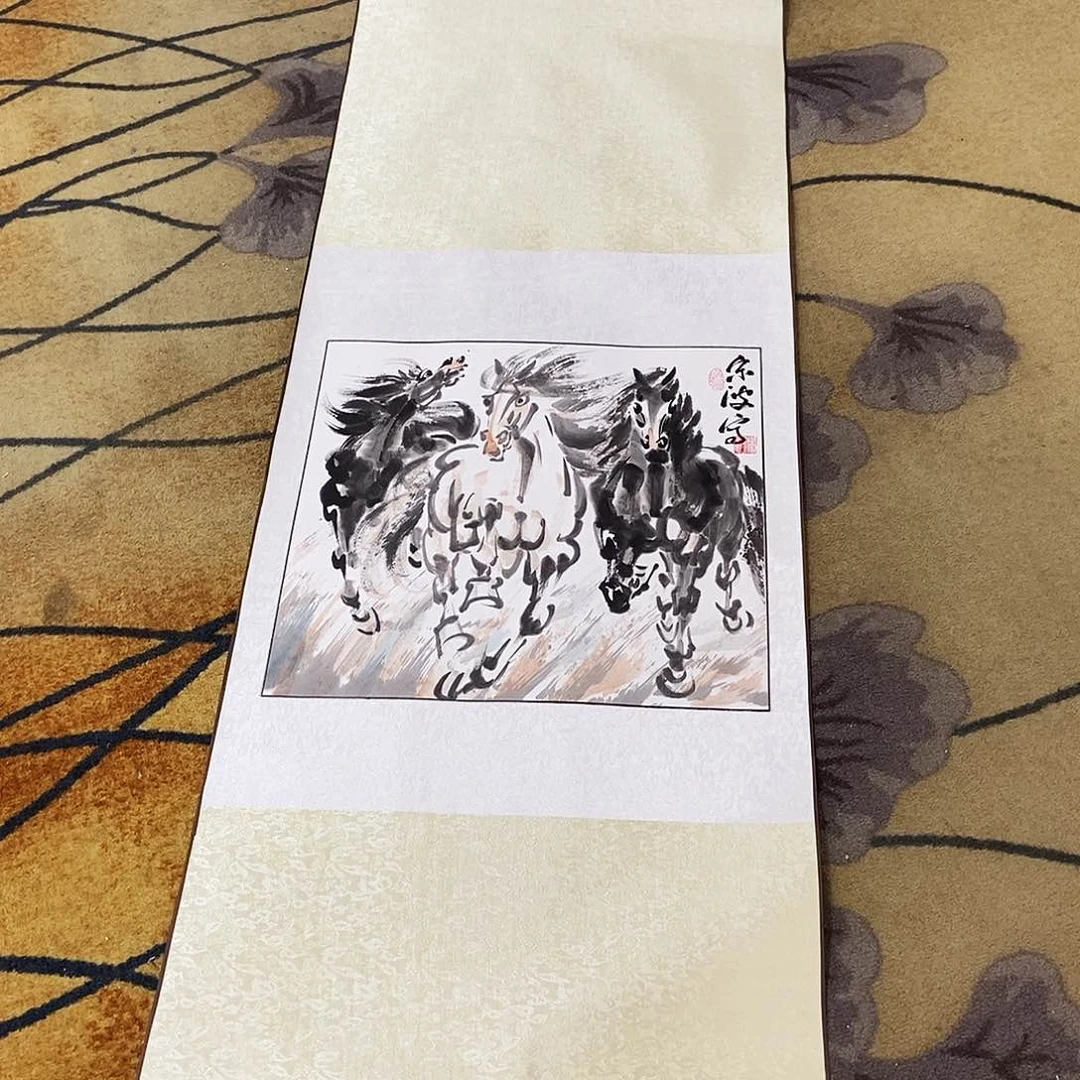 国画牛***房宋波50.50手绘画轴
