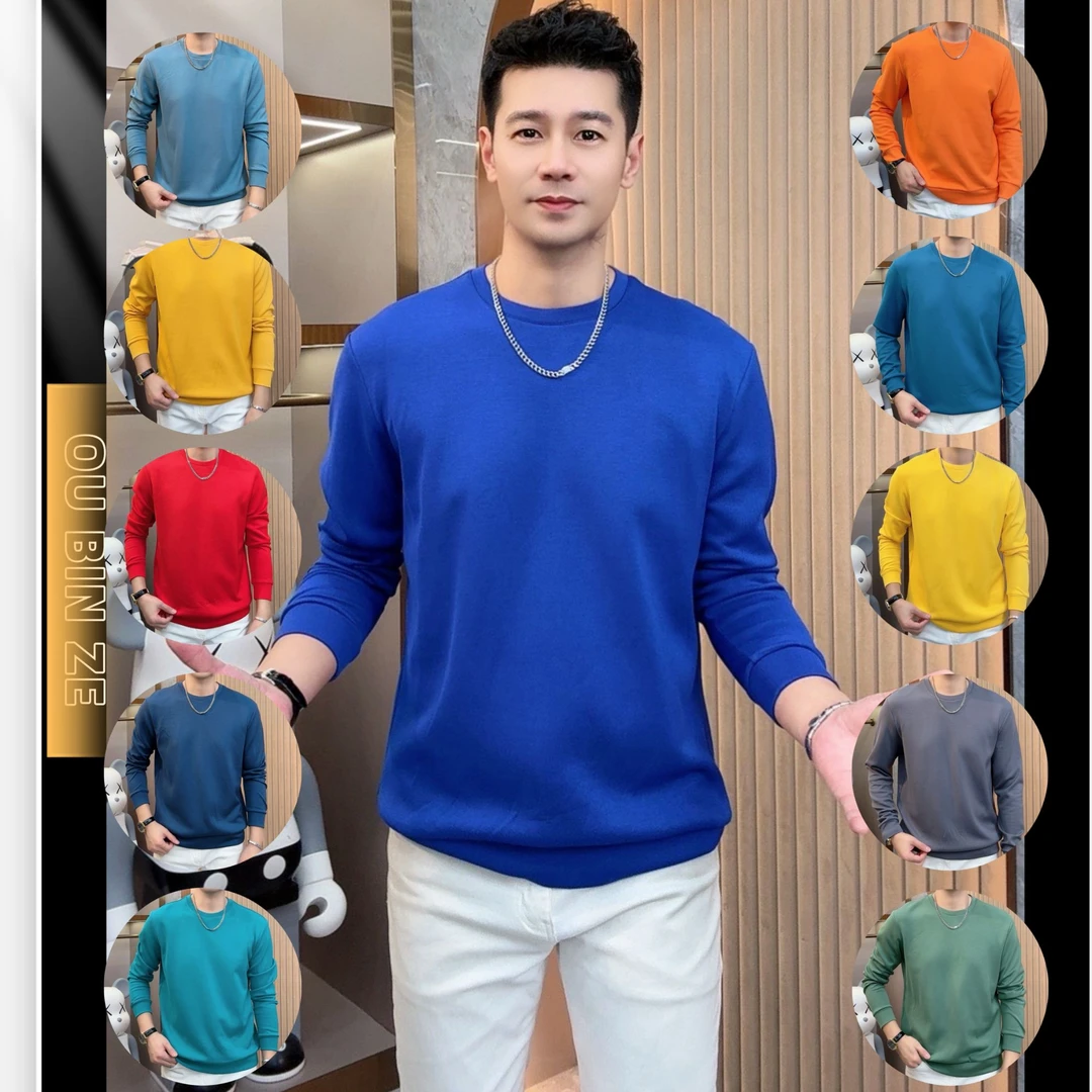 清 欧彬泽【彩云】欧货长袖卫衣秋冬男装圆领休闲时尚百搭K5207