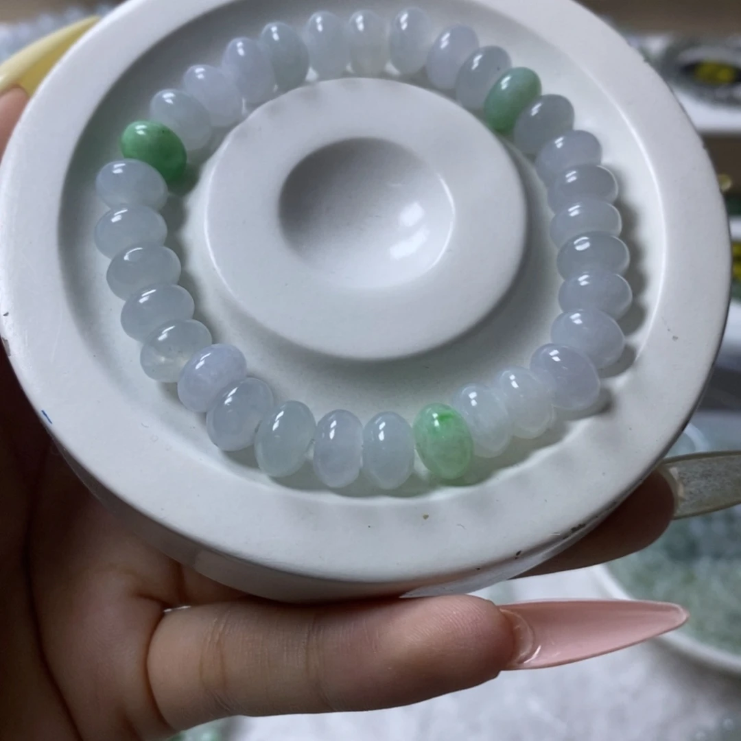 未镶嵌手链翡翠鼓珠卡9