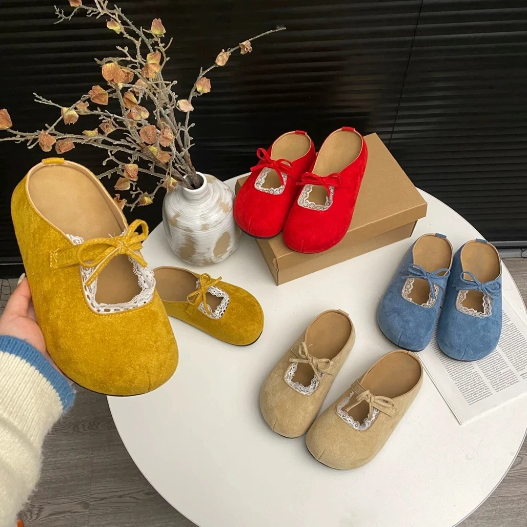 包头仙女风蝴蝶结卡通风包头百搭爆火拖百搭秋季春夏季方头小香风