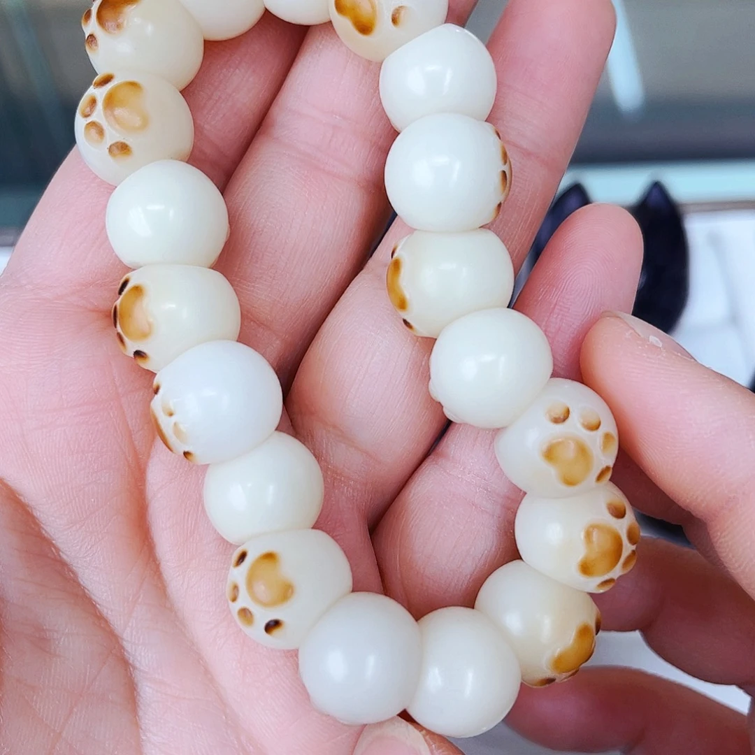 白玉菩提手串手工打磨配饰