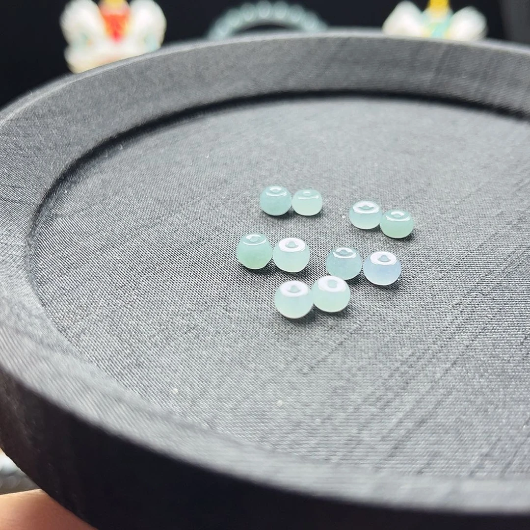 翡翠散珠卡5mm鼓珠