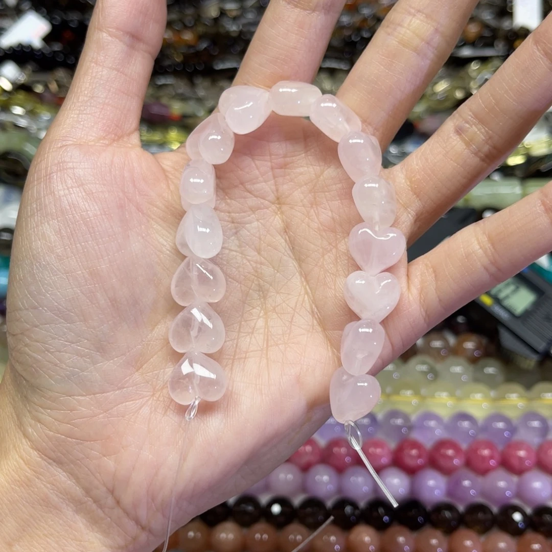 未镶嵌水晶颈饰天然粉水晶屁桃卡12➕