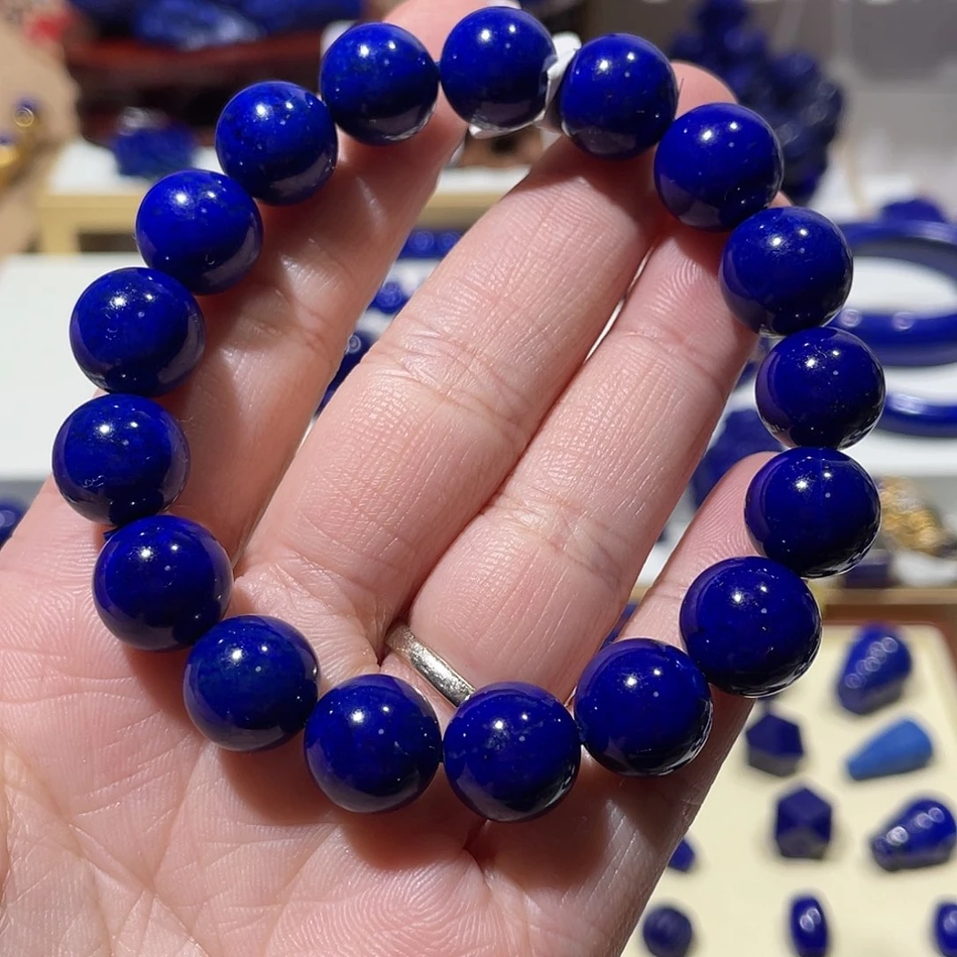 佰***腕青金石未镶嵌12mm高品帝王青手串