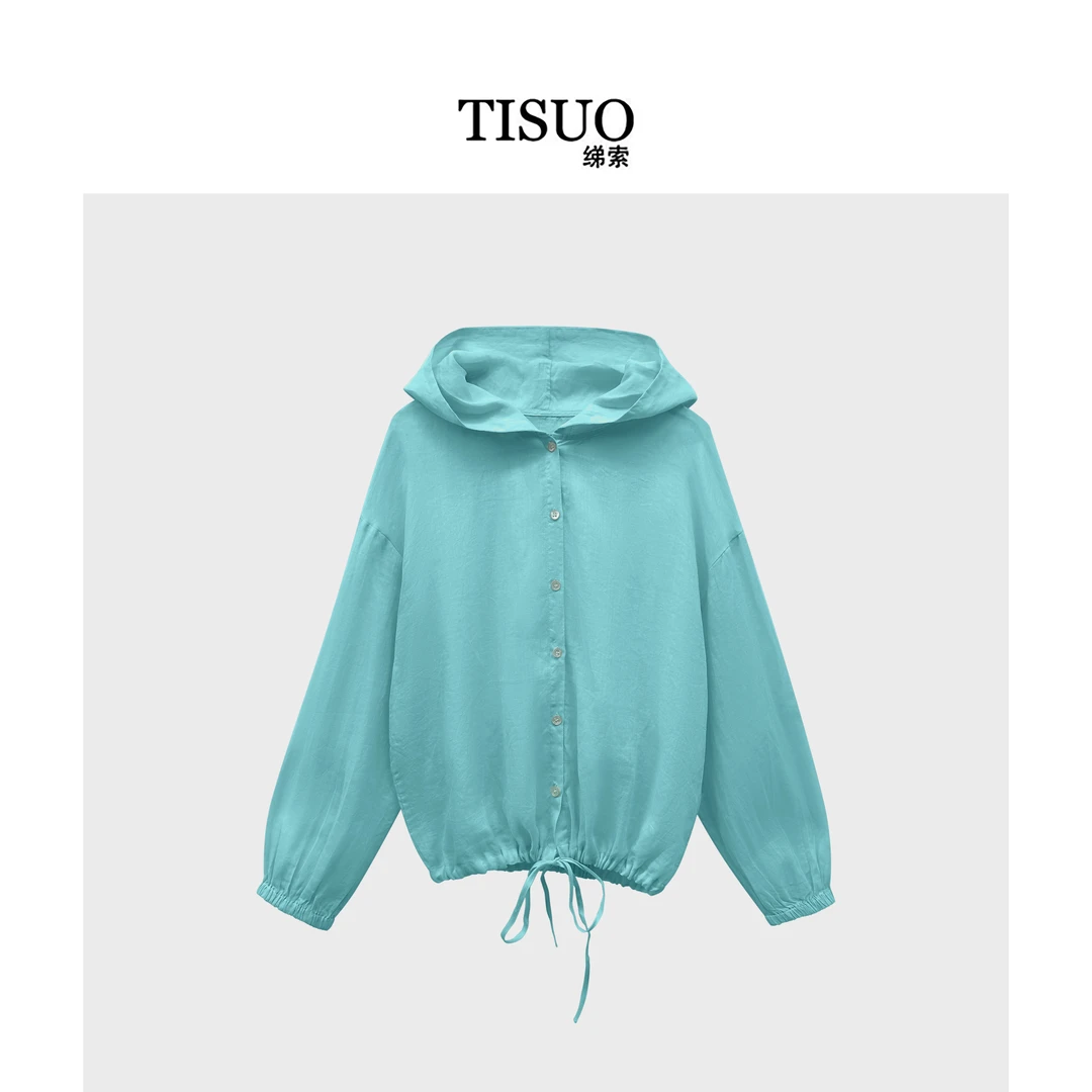TISUO/绨索全苎麻连帽防晒衬衣TS856367