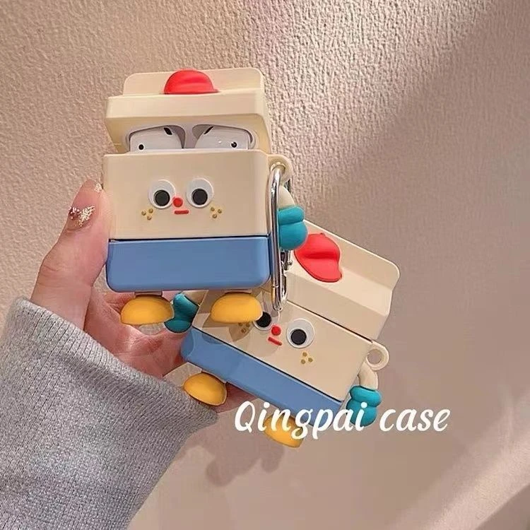 卡通牛奶盒AirPods4保护套AirPodsPro2硅胶苹果耳机套2代3代软壳