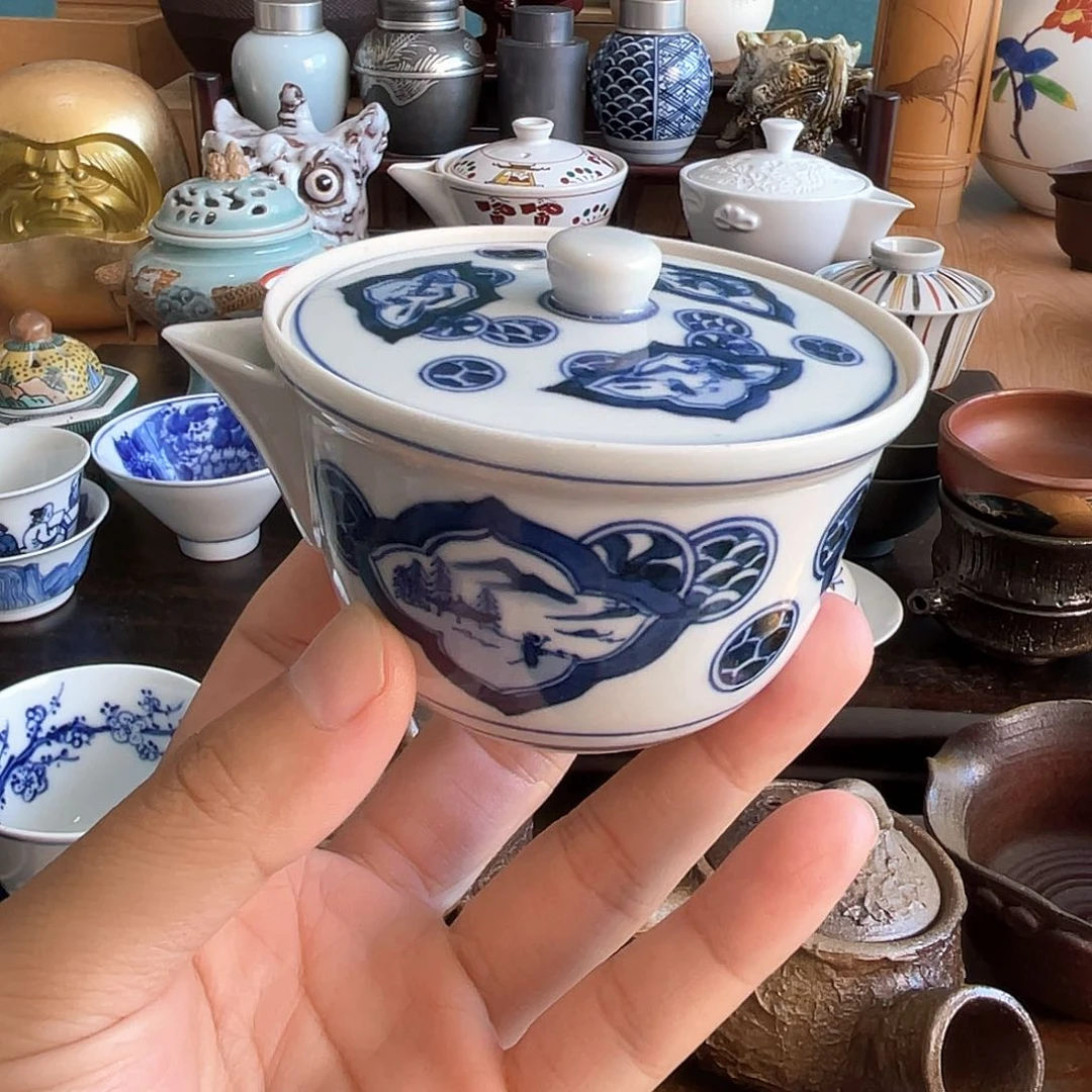 瓷片竹泉青花宝瓶一个