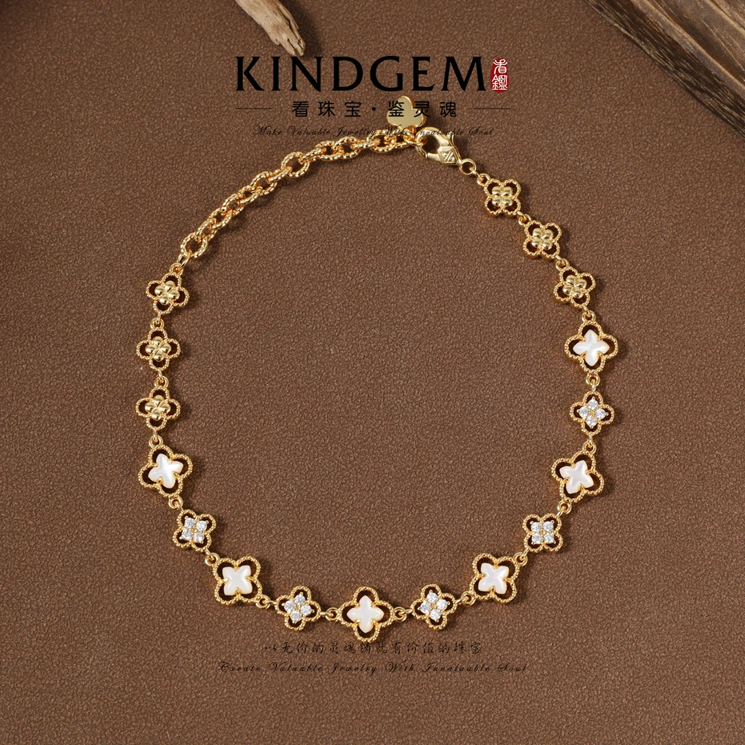 铜合金手链 KindGem 白色时尚百搭单圈手串（18cm）C-43573