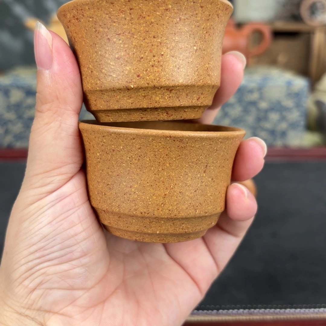紫砂茶壶梨皮黄段杯子买一送一