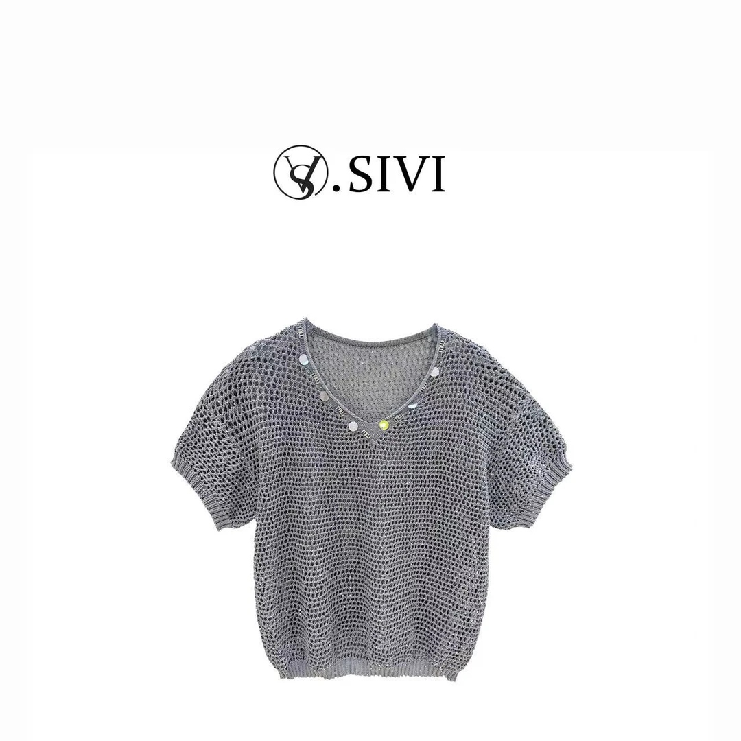 【巴黎诗人】2025春季新款时尚休闲气质毛衣上衣H1946