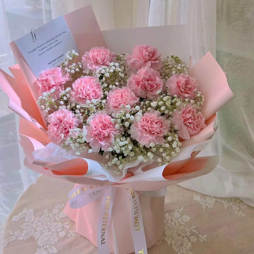 11支粉色康乃馨花束
