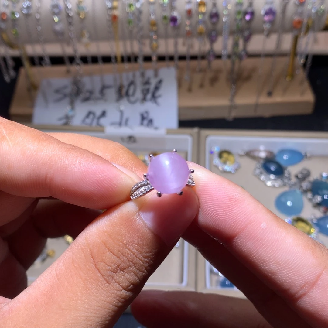 水晶戒指银S925镶嵌戒指